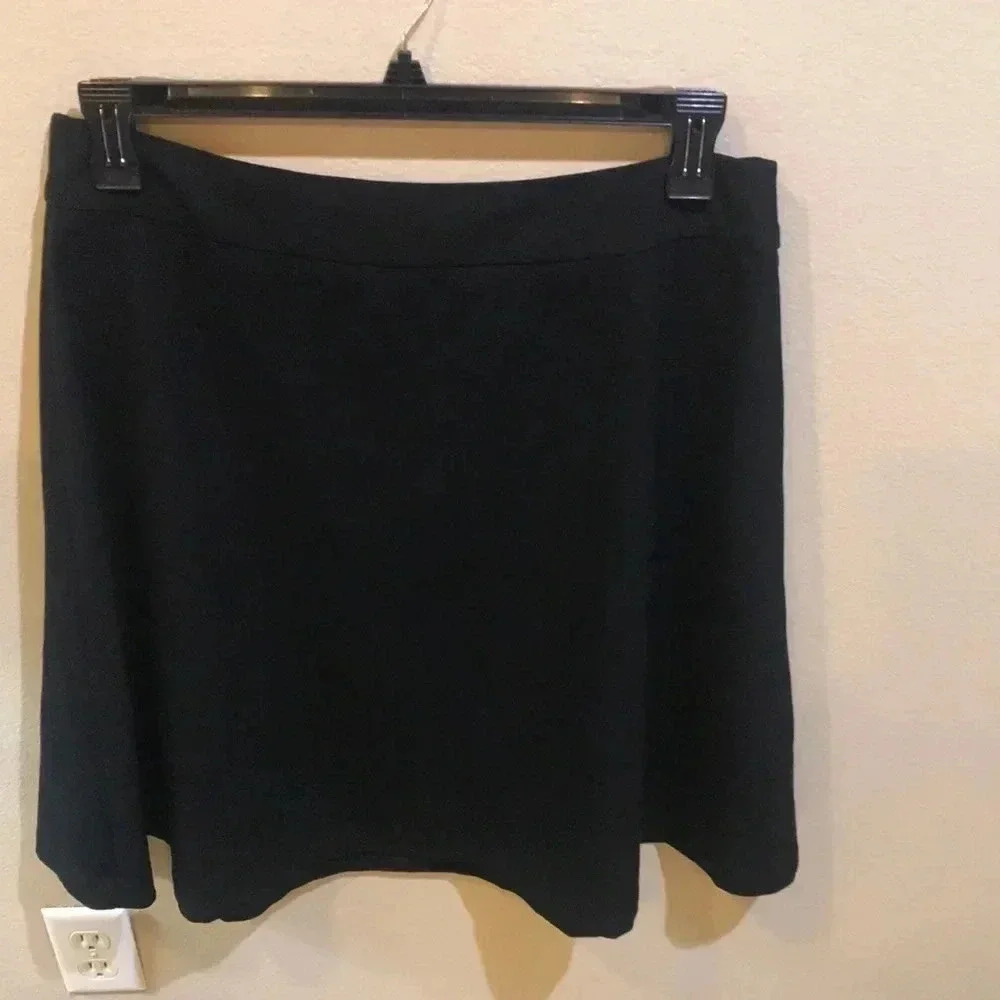 White House Black Market Black Midi Fit and Flare Fully Lined Skirt-Size 10